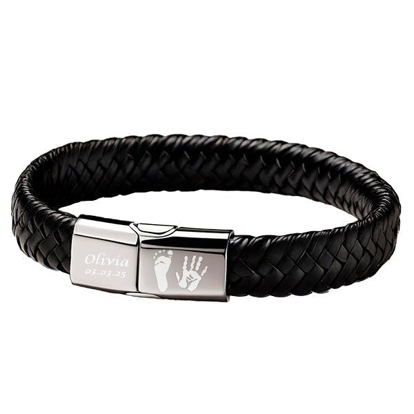 Armbånd i læder og stål med Indgravering | Aftryk - miniCREATIVE