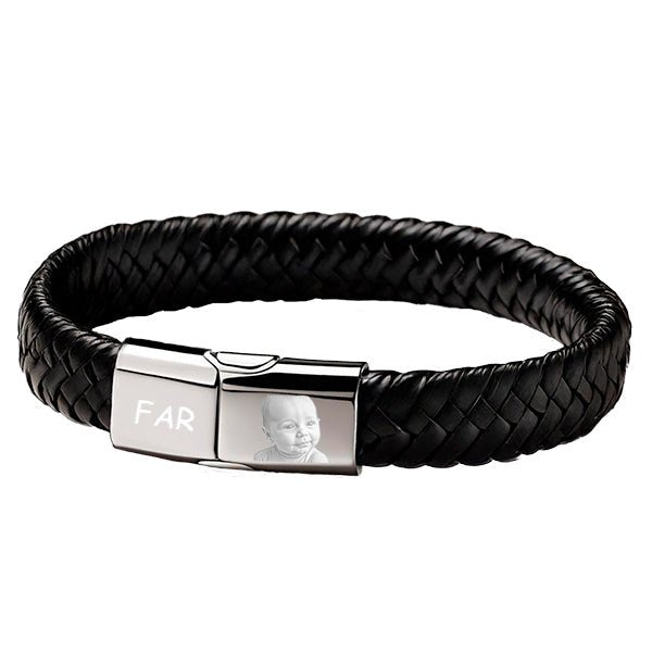 Armbånd i læder og stål med Indgravering | Foto - miniCREATIVE