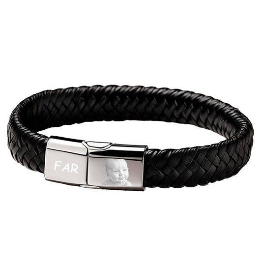 Armbånd i læder og stål med Indgravering | Foto - miniCREATIVE