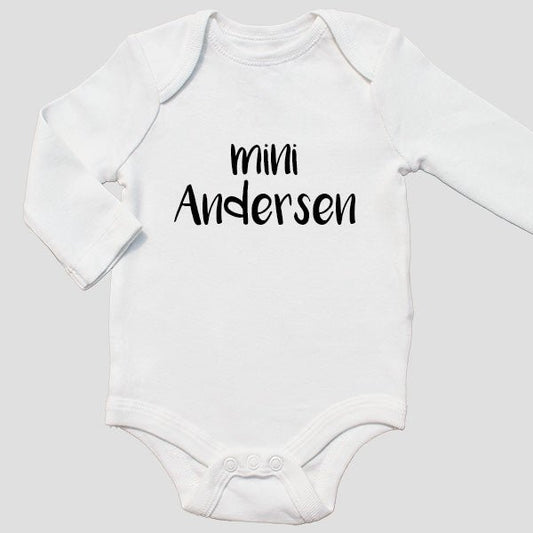 Bodystocking med tryk | med babys efternavn - miniCREATIVE