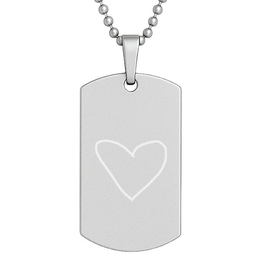 Dogtag halskæde med graveret tegning